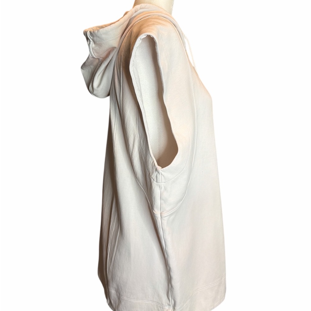 Athleta Cream Retroplush Sleeveless Hoodie Tank - Picture 3 of 6